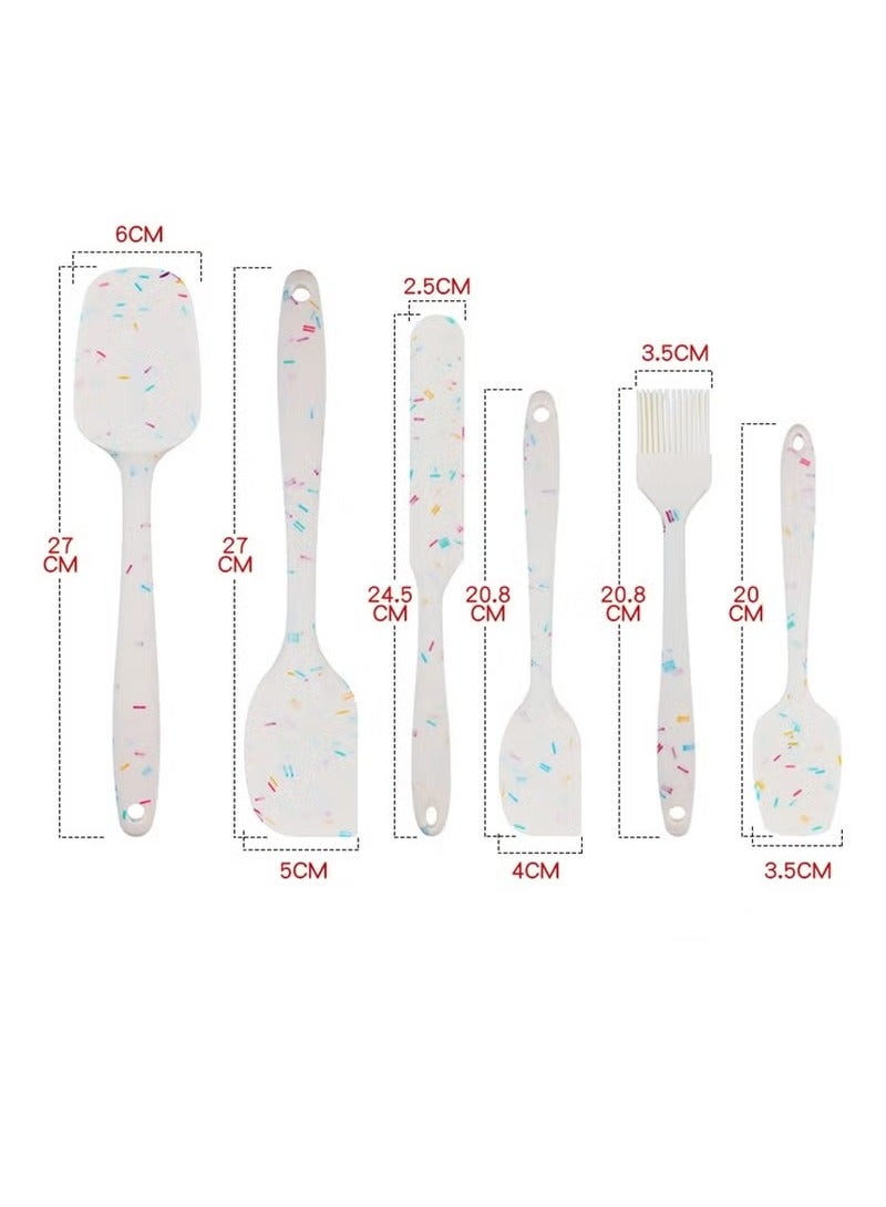 Hoasis Silicone Spatula Set,6-Piece Heat Resistant Nonstick Spatulas Set,Food Grade Silicone Spatulas For Baking Cooking Set - Image 2