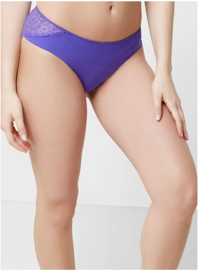 La Senza High Leg Lace Detail Brief