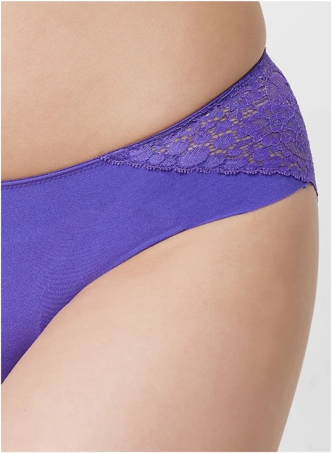La Senza High Leg Lace Detail Brief
