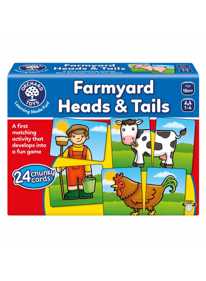 Orchard Toys Moose, Farmyard Heads & Tails Game. A First Matching Activity That develops into a Fun Game. 24 Chunky Cards. Age 18 Months+. 1-4 Players - Image 1