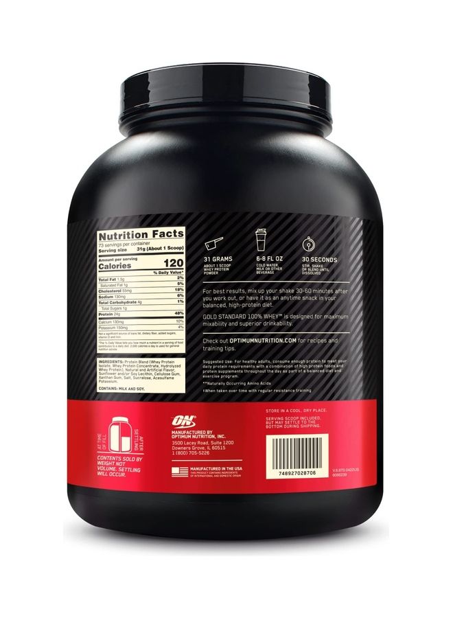 Optimum Nutrition Gold Standard 100 Percent Vanilla Ice Cream 5lbs - Image 3