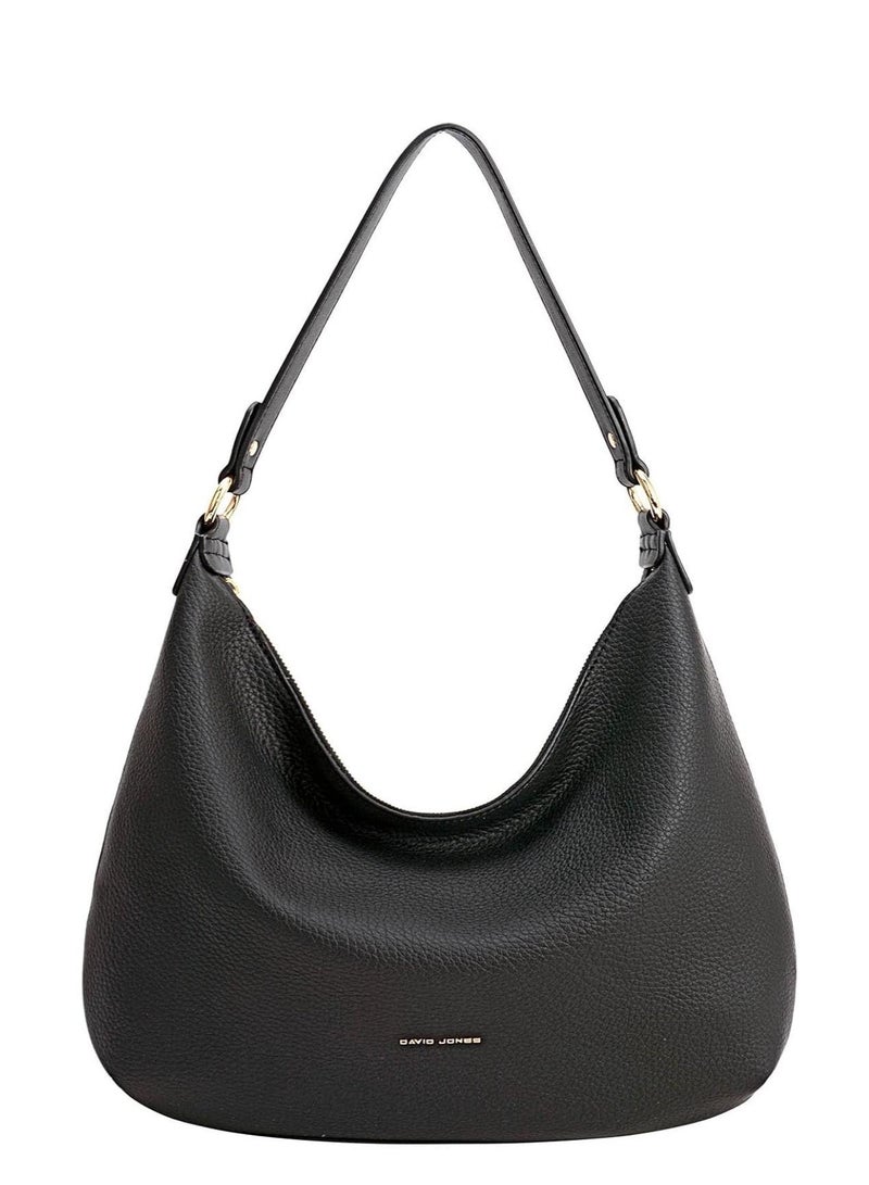 David Jones David Jones Shoulder Bag for Women, faux Leather Hobo Crossover Fashion Handbag Purse Color Black