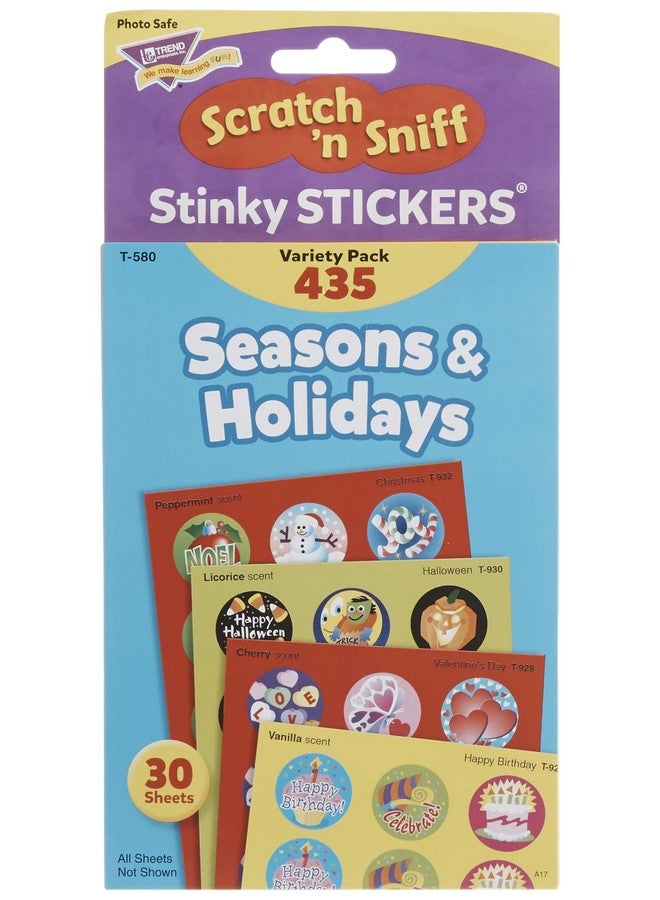 Trend Enterprises Seasons & Holidays Scented Scratch 'N Sniff Stinky Stickers Fun For Rewards Incentives Crafts And As Collectibles 29 Different Designs 30 Sheets Included For Ages 3 And Up - Image 1