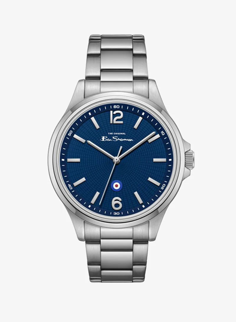 Ben Sherman Westminster Blue Dial Stainless Steel Bracelet Analog Watch for Men, 43mm