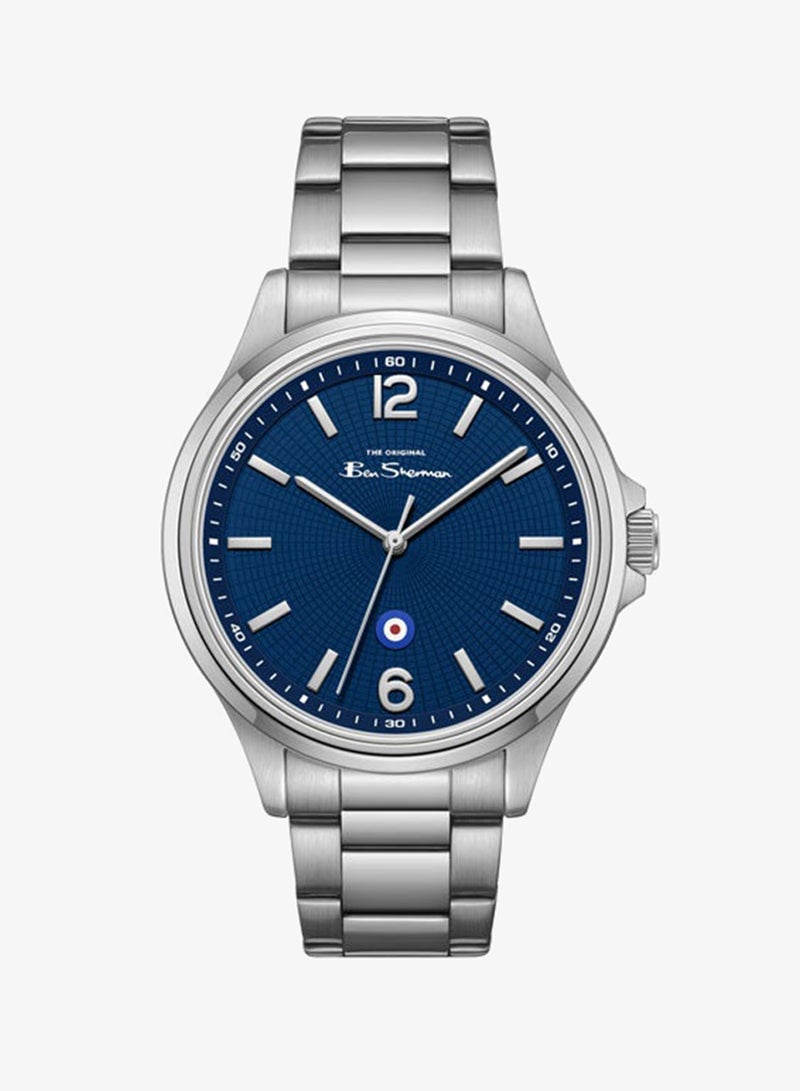 Ben Sherman Westminster Blue Dial Stainless Steel Bracelet Analog Watch for Men, 43mm - Image 1