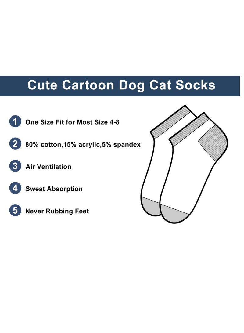 SYOSI 5 Pairs Cute Cotton Socks Short Funny Animal Design Low Socks for Girl Boy Women and Man - Image 5