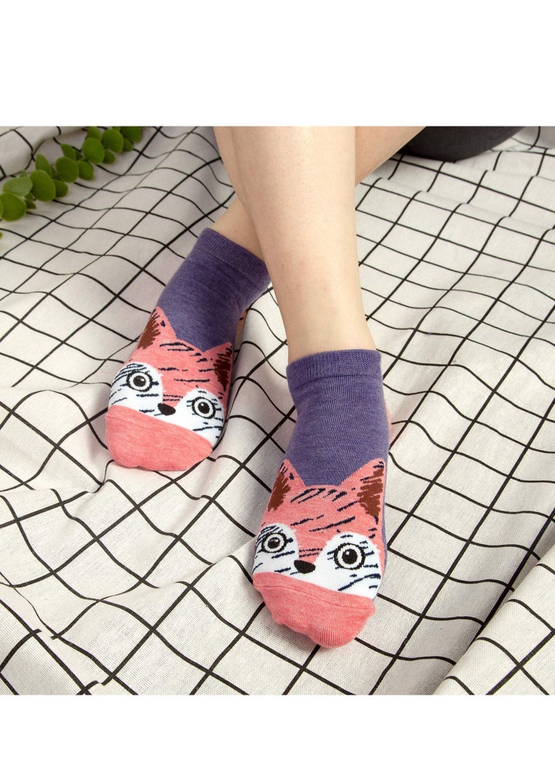 SYOSI 5 Pairs Cute Cotton Socks Short Funny Animal Design Low Socks for Girl Boy Women and Man - Image 3