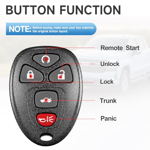 LYFUCESS Key Fob Replacement Fits for Chevy Impala 2006 2007 2008 2009 2010 2011 2012 2013 Monte Carlo 2005-2007 Buick Lucerne 2006-2011 Cadillac DTS 2006-2011 Car Keyless Entry Remote OUC60270 OUC60221 - Image 4