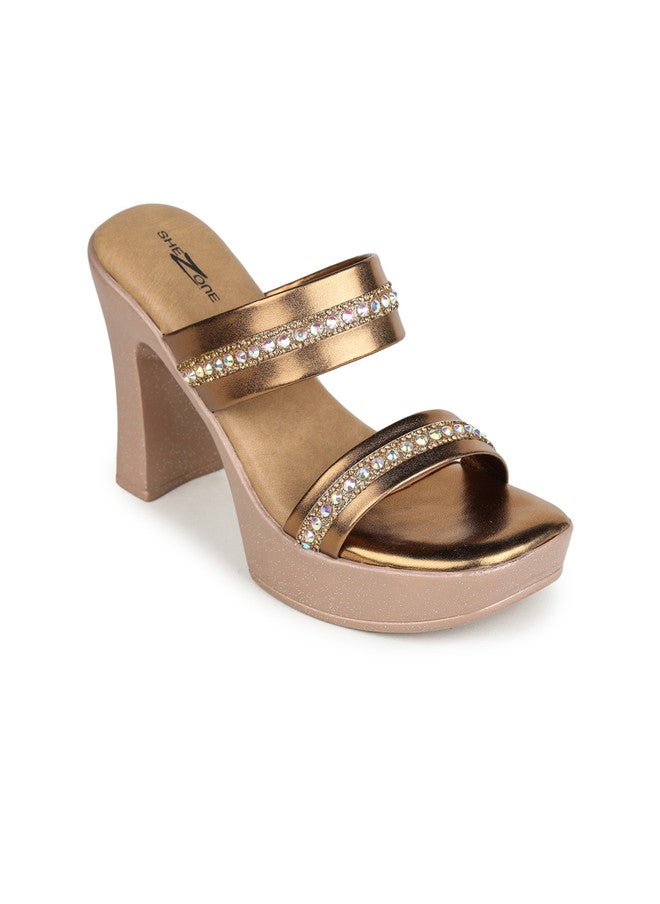 She Zone Embellished Platform Heels for Women - Image 2
