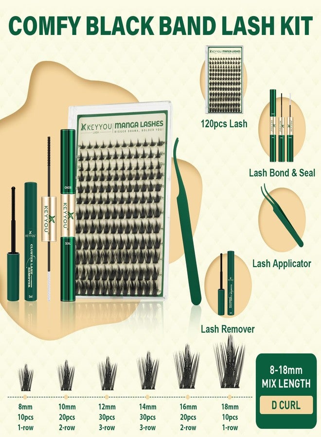 KEYYOU LASH California Sunset Manga Lash Clusters Kit 8-18mm Eyelash Clusters Kit DIY Lash Extension Natural Fairy Cluster Lashes with Lash Bond Seal Remover Applicator Soft Thin Band (Upgraded MG01) - Image 2
