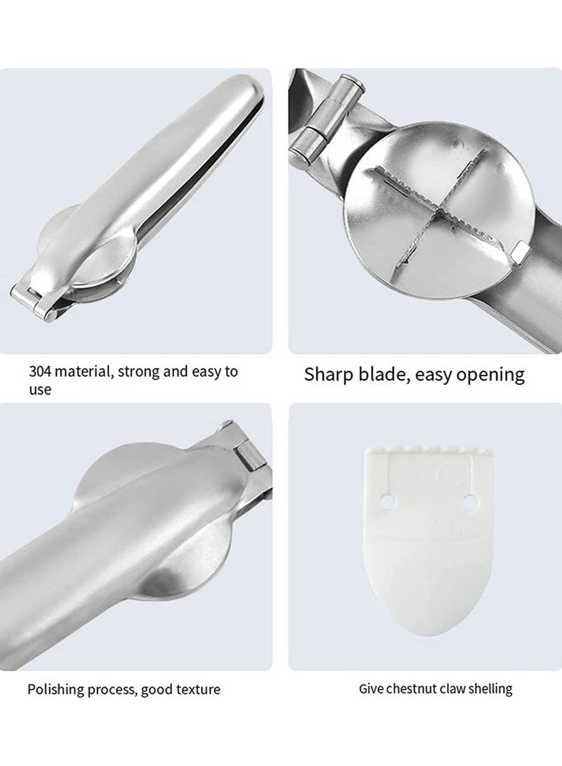 CMGTYYD. مقص الكستناء، 304 الفولاذ المقاوم للصدأ 2 في 1 قاطع الكستناء، ملقط الكستناء شديد التحمل، كماشة فتح المكسرات متعددة الوظائف المعدنية أدوات المطبخ للجوز والكستناء والمكسرات - Image 5