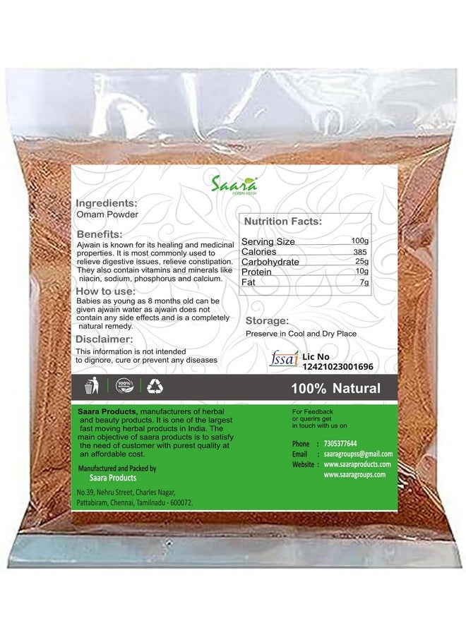 Saara مسحوق سارة هاربل فريش أومام، 100 جرام، مسحوق بذور الكاروم، مسحوق الكاروي، مسحوق بذور الثيمول، 100 جرام (عبوة من 1 × 100 جرام) - Image 2