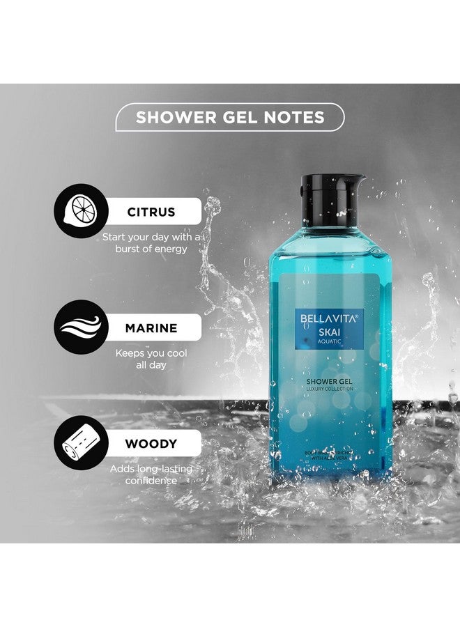 Bella Vita Luxury Ceo Man & Skai Aquatic Body Wash Refreshing Shower Gel For Deep Cleansing, Hydrating & Moisturising Skin With Aloe Vera, 250 Ml Each - Image 1