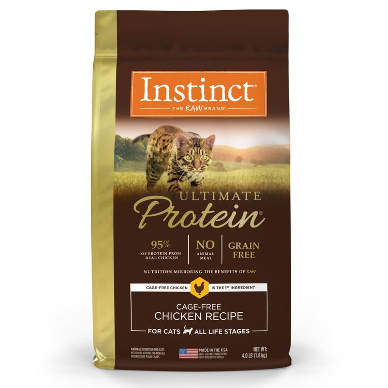 Instinct Ultimate Protein, Natural Dry Cat Food, Grain Free Recipe - Cage Free Chicken, 4 lb. Bag - Image 1
