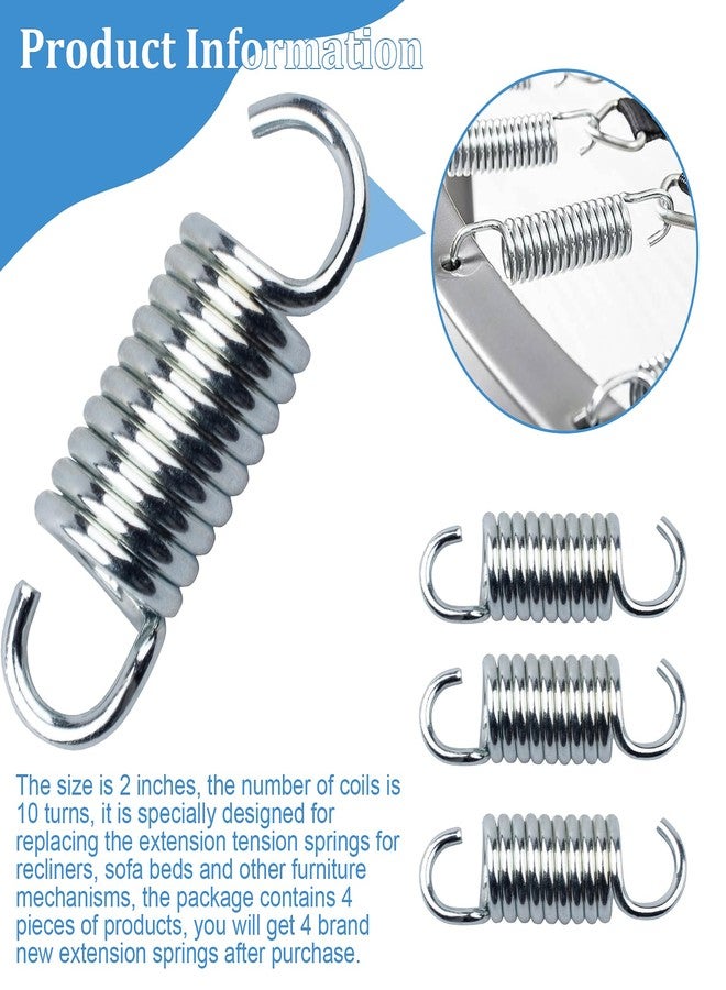 Valorup 2 Inch 10 Turn Extension Springs, Sofa Bed Replacement Parts, Recliner Springs, Replacement Furniture Mechanism Extension Tension Springs, 4-Pack - Image 3