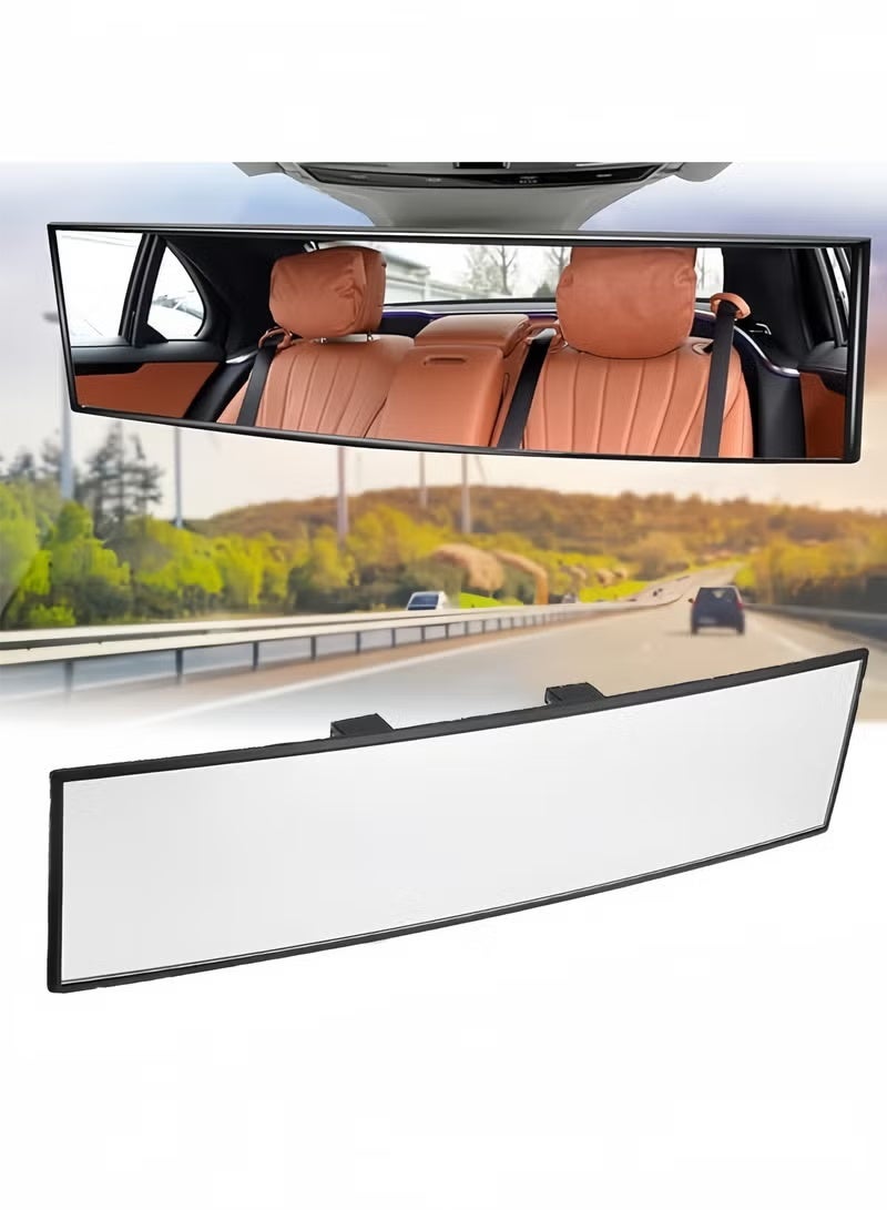 Rear View Mirror, Universal 300 MM Panoramic Convex Rearview Mirror, Interior Clip-on Wide Angle Rear View Mirror to Reduce Blind Spot Effectively for Car SUV Trucks(Clear) - Image 1