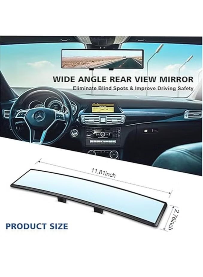 Rear View Mirror, Universal 300 MM Panoramic Convex Rearview Mirror, Interior Clip-on Wide Angle Rear View Mirror to Reduce Blind Spot Effectively for Car SUV Trucks(Clear) - Image 5
