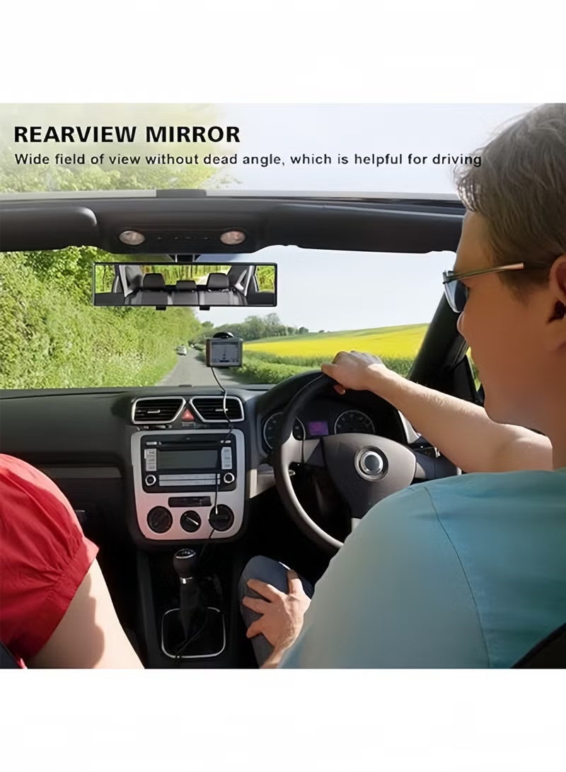 Rear View Mirror, Universal 300 MM Panoramic Convex Rearview Mirror, Interior Clip-on Wide Angle Rear View Mirror to Reduce Blind Spot Effectively for Car SUV Trucks(Clear) - Image 4
