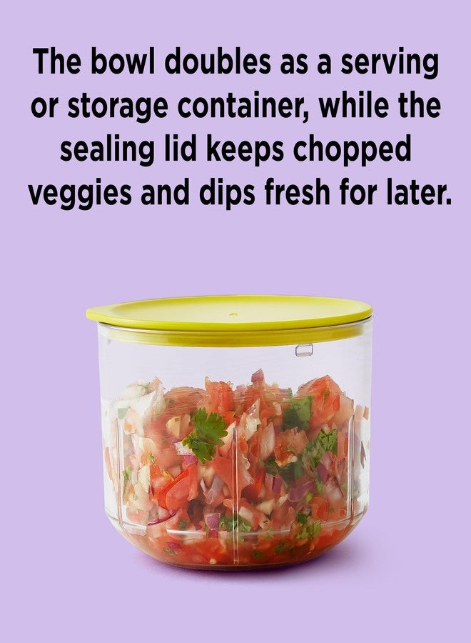 Chef'n Chef’n VeggiChop Manual Hand-Powered Food Chopper and Processor, Chops Vegetables, Onions, Peppers, Nuts for Salsa, Guacamole, Hummus - White - Image 5