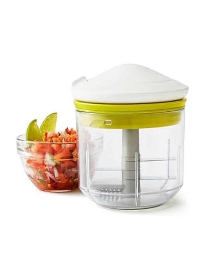 Chef'n Chef’n VeggiChop Manual Hand-Powered Food Chopper and Processor, Chops Vegetables, Onions, Peppers, Nuts for Salsa, Guacamole, Hummus - White - Image 1
