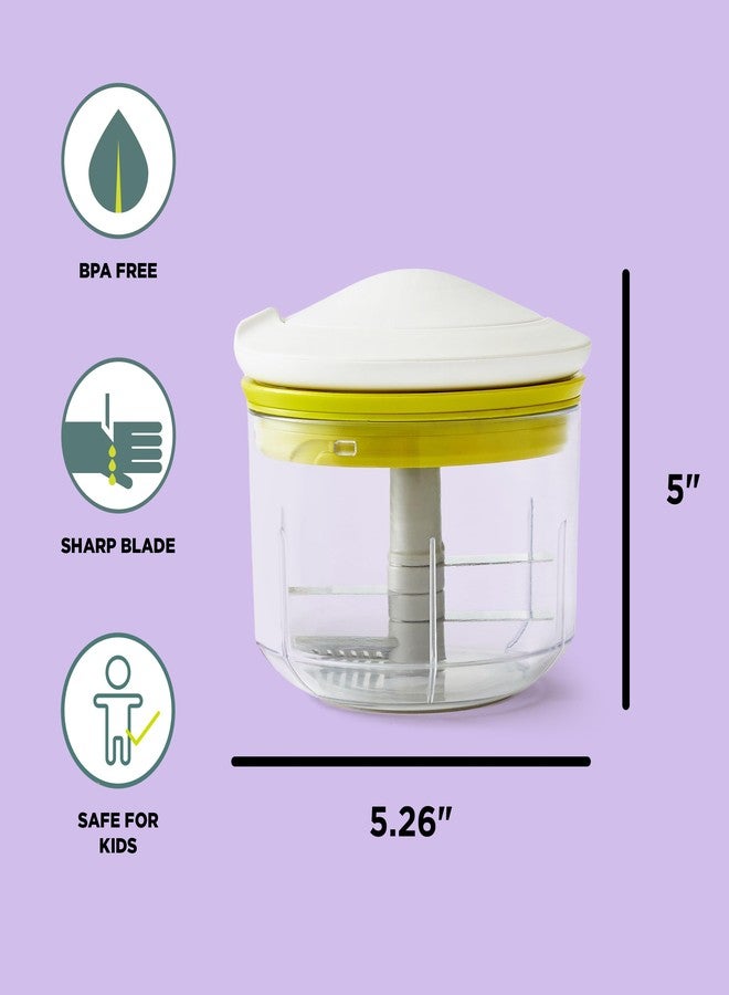 Chef'n Chef’n VeggiChop Manual Hand-Powered Food Chopper and Processor, Chops Vegetables, Onions, Peppers, Nuts for Salsa, Guacamole, Hummus - White - Image 2