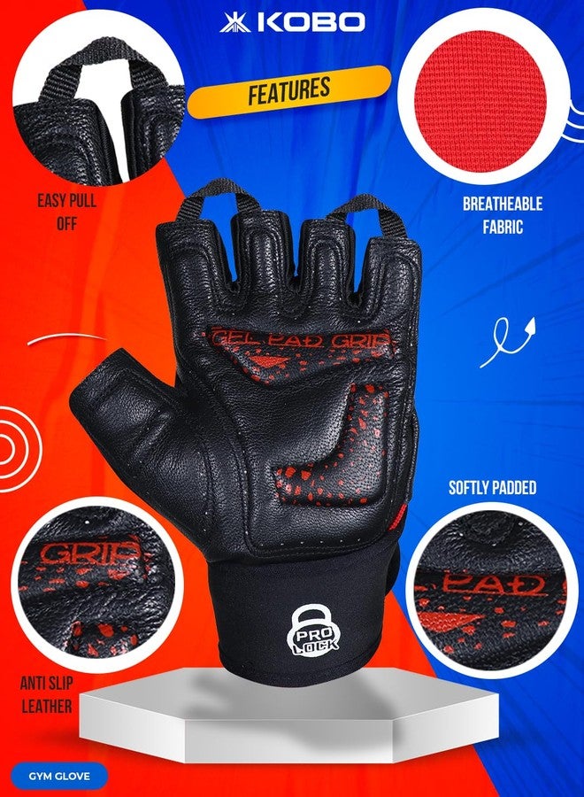 Kobo WTG-56 Gym Gloves with Wrist Support - Image 3