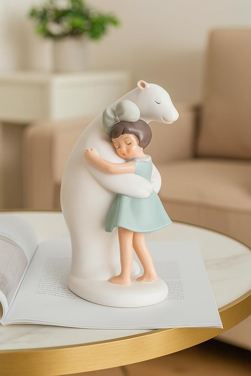 B&D Decorative Ceramic Polar Bear Hug Figurine - Image 1