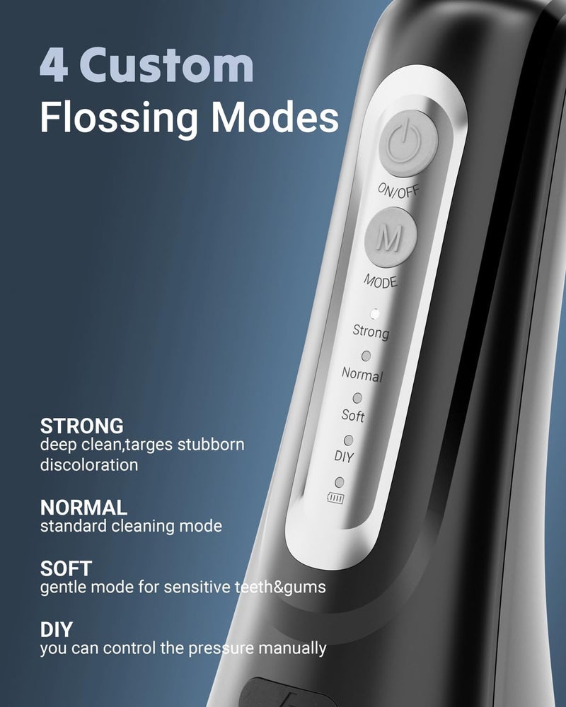 FUMEIKANG Water Flosser & Electric Toothbrush for Adults Oral Irrigator & Sonic Toothbrush 2-1 Oral Clean Kit (Black) - Image 5