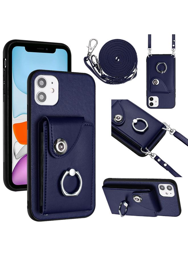 اس-توب حافظة لهاتف iPhone 12 مزودة بحلقة وحقيبة بطاقات وحافظة هاتف مع حبل طويل - Image 1