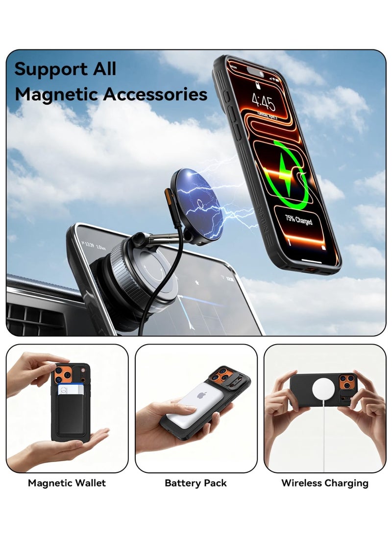 عام غطاء آيفون 17 برو ماكس 6.9 بوصة مع غطاء منزلق للكاميرا، [متوافق مع ماج سيف] من قماش توييل PC وTPU، غلاف مزدوج الحماية للعدسة ضد الصدمات. - Image 5