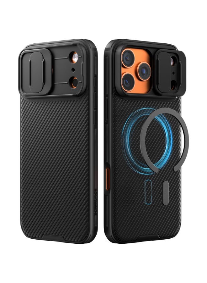 عام غطاء آيفون 17 برو ماكس 6.9 بوصة مع غطاء منزلق للكاميرا، [متوافق مع ماج سيف] من قماش توييل PC وTPU، غلاف مزدوج الحماية للعدسة ضد الصدمات. - Image 1