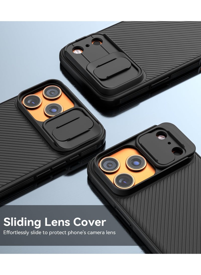 عام غطاء آيفون 17 برو ماكس 6.9 بوصة مع غطاء منزلق للكاميرا، [متوافق مع ماج سيف] من قماش توييل PC وTPU، غلاف مزدوج الحماية للعدسة ضد الصدمات. - Image 3