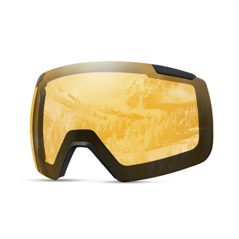 OutdoorMaster Ski Goggles Heron Replacement Lens, Magnetic Easy Lens Swap, Anti-fog, OVP Lens Wide Feild of Vision, LightOrange Vlt 65% - Image 1