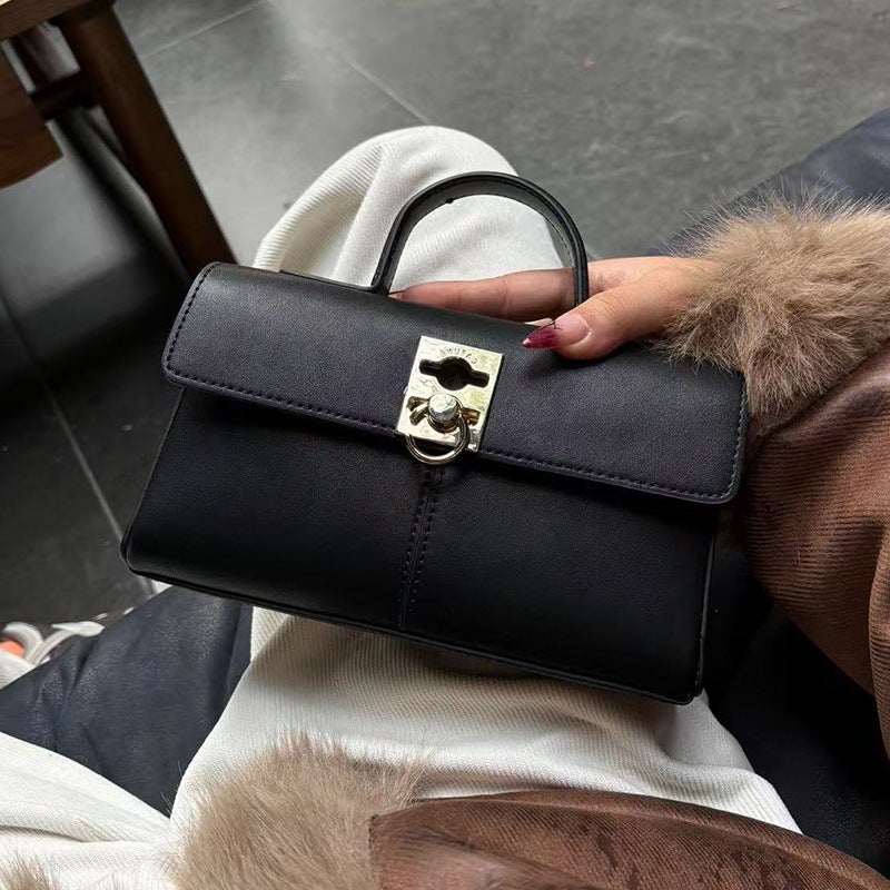 2025 Spring And Entry Light Luxury Small Crowdsourced Bag Genuine Leather Vintage Small Square Bag Elephant Grey Handbag Shoulder Crossbody Bag - Image 1