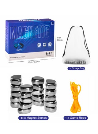 Magnetic Chess Strategy Game Set, Comes with 30 Stones, Magnetic Battle Chess Game with Rope, Portable Board Chess Set, Puzzle Strategy Games for Kids and Adults - view 2