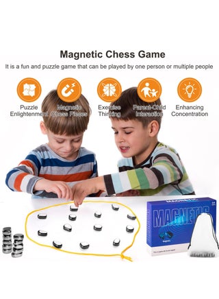 Magnetic Chess Strategy Game Set, Comes with 30 Stones, Magnetic Battle Chess Game with Rope, Portable Board Chess Set, Puzzle Strategy Games for Kids and Adults - view 4