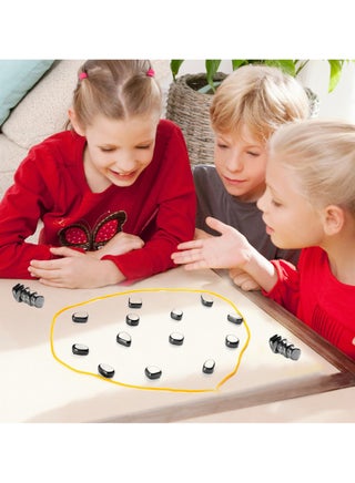 Magnetic Chess Strategy Game Set, Comes with 30 Stones, Magnetic Battle Chess Game with Rope, Portable Board Chess Set, Puzzle Strategy Games for Kids and Adults - view 5