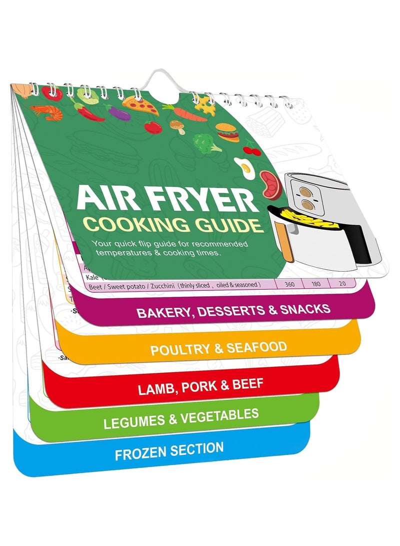 Air Fryer Cooking Guide, Air Fryer Cooking Guide Cookbook Quick Reference Cooking Time Chart Guide for Air Fryer Accessories Cooking Air Fryer Cheat Sheet Set - Image 1