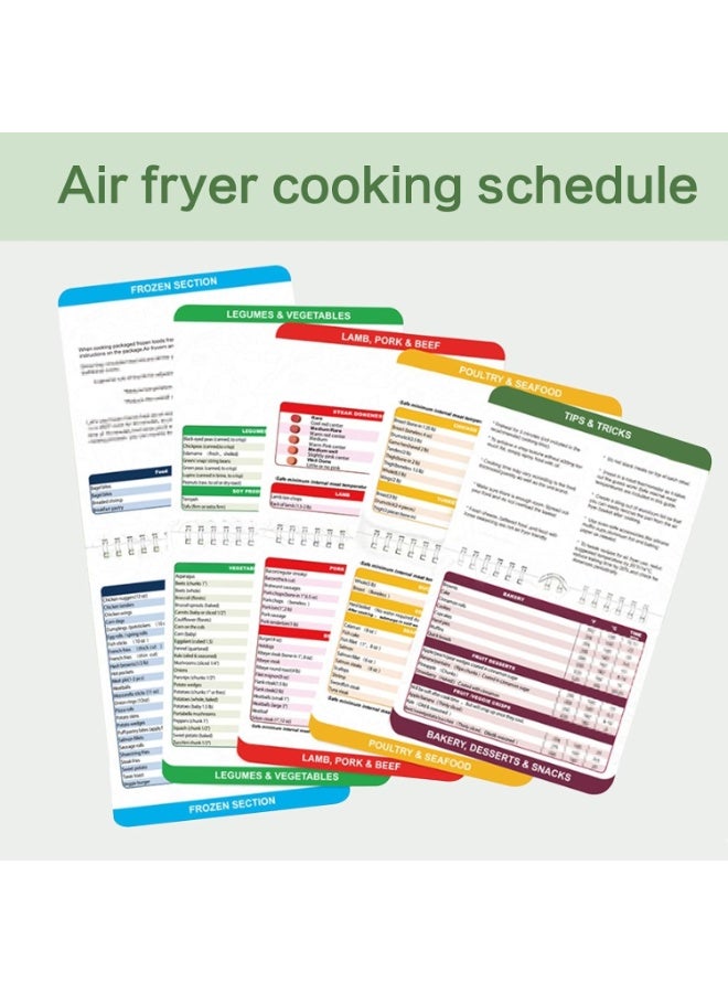 Air Fryer Cooking Guide, Air Fryer Cooking Guide Cookbook Quick Reference Cooking Time Chart Guide for Air Fryer Accessories Cooking Air Fryer Cheat Sheet Set - Image 2