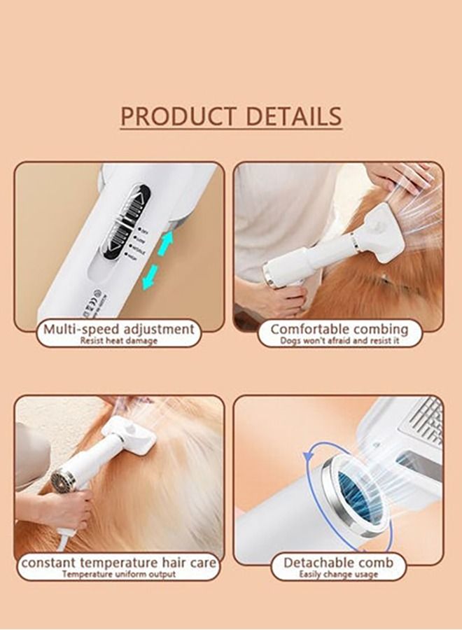 XiuWoo Pet Hair Dryer 2 in 1 Pet Grooming Hair Dryer with Slicker Brush Home Hair Dryer with Adjustable 3 Temperatures Settings for Small and Medium Dogs and Cats - Image 4