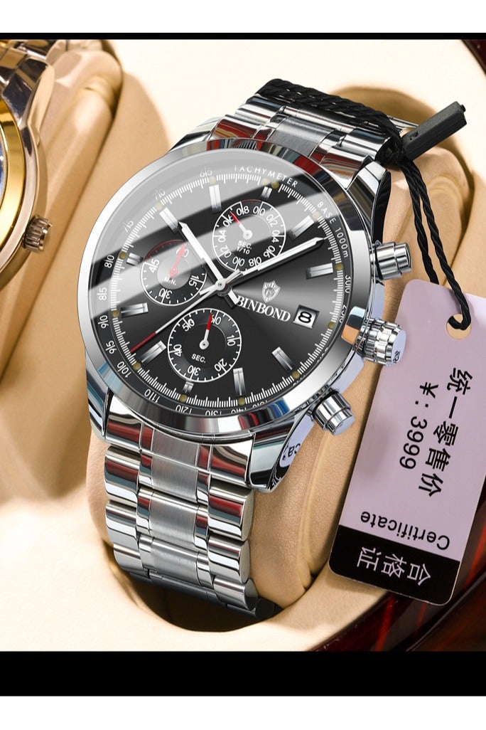 BINBOND Watch for Men Quartz Watch Chronograph Wristwatch Waterproof Luminous Sport Business Men Watch - Image 4