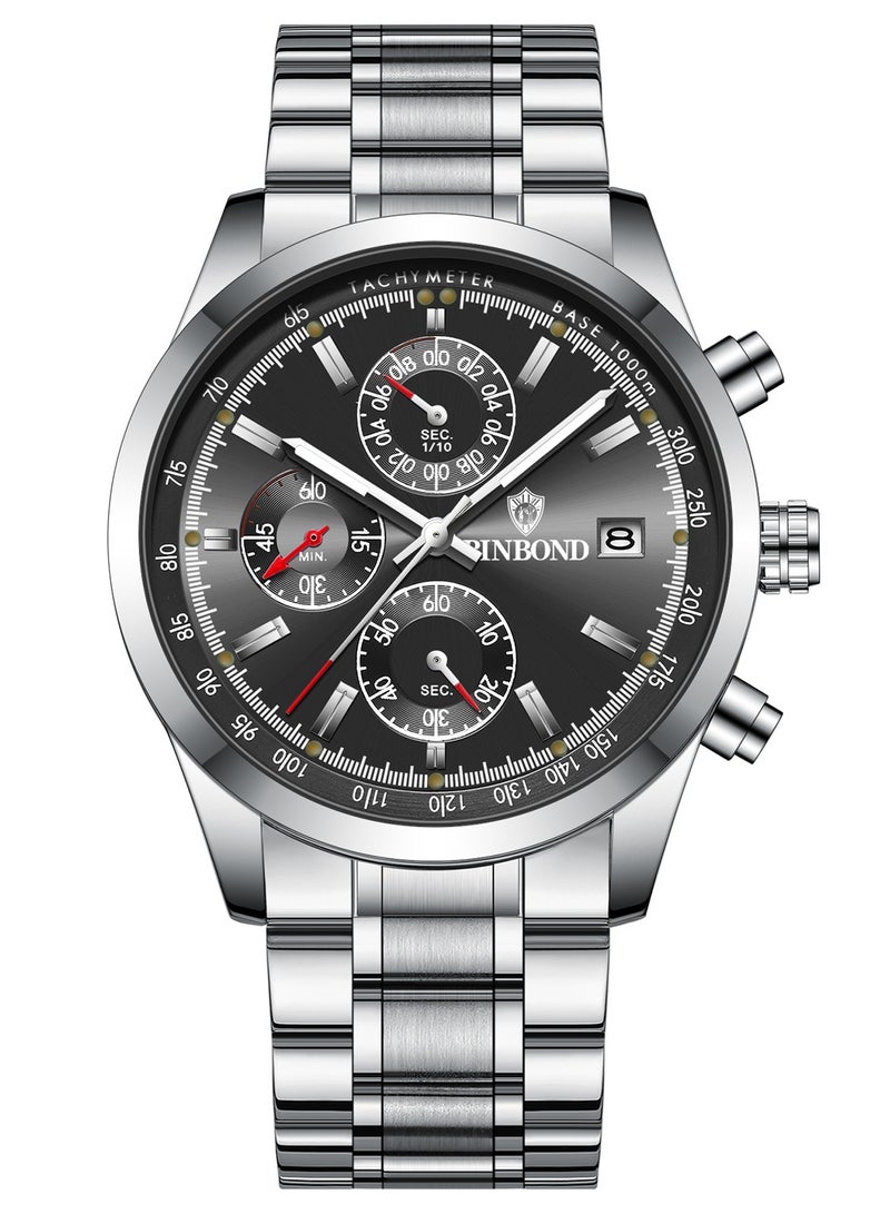 BINBOND Watch for Men Quartz Watch Chronograph Wristwatch Waterproof Luminous Sport Business Men Watch - Image 2