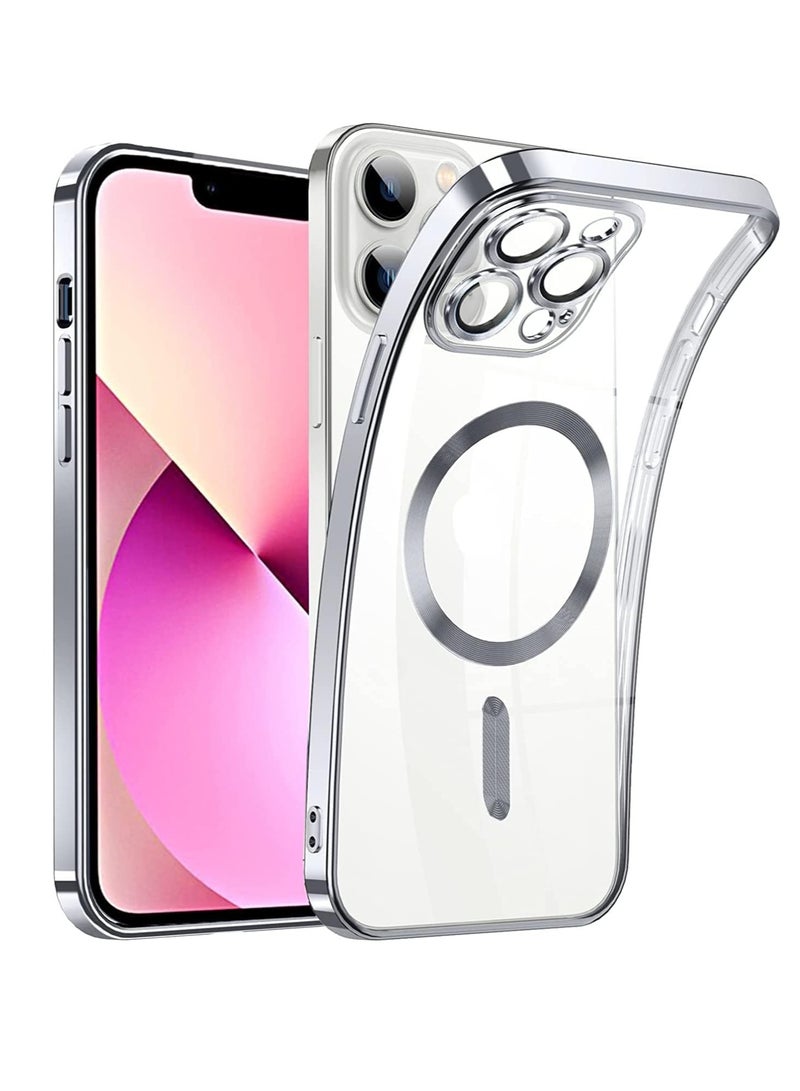 ten.tech Transparent Magnetic Protection Cover Compatible with MagSafe for iPhone 11 Pro Max Mobile Phone, Anti-Shock and Anti-Scratches, and Camera Lens Protector (silver) by Tin Tech  - Image 1