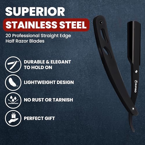 ASIPRO Straight Razors for Men with 20 Straight Edge Razor Blade & Case, Mens Straight Razor for Shaving Navajas Para Barbero Barber Razors for Men, Beard Razor - Image 4