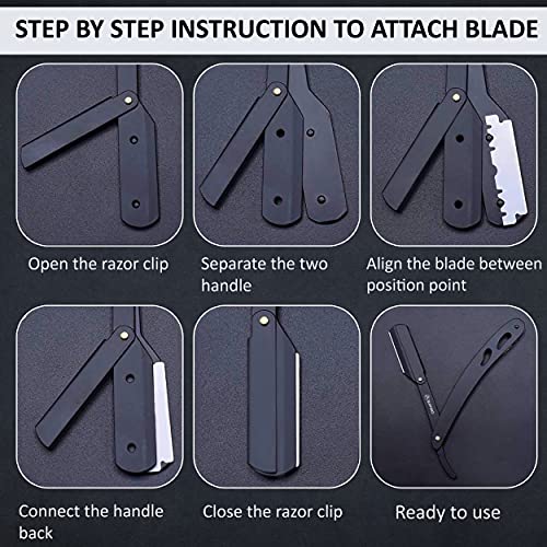 ASIPRO Straight Razors for Men with 20 Straight Edge Razor Blade & Case, Mens Straight Razor for Shaving Navajas Para Barbero Barber Razors for Men, Beard Razor - Image 5