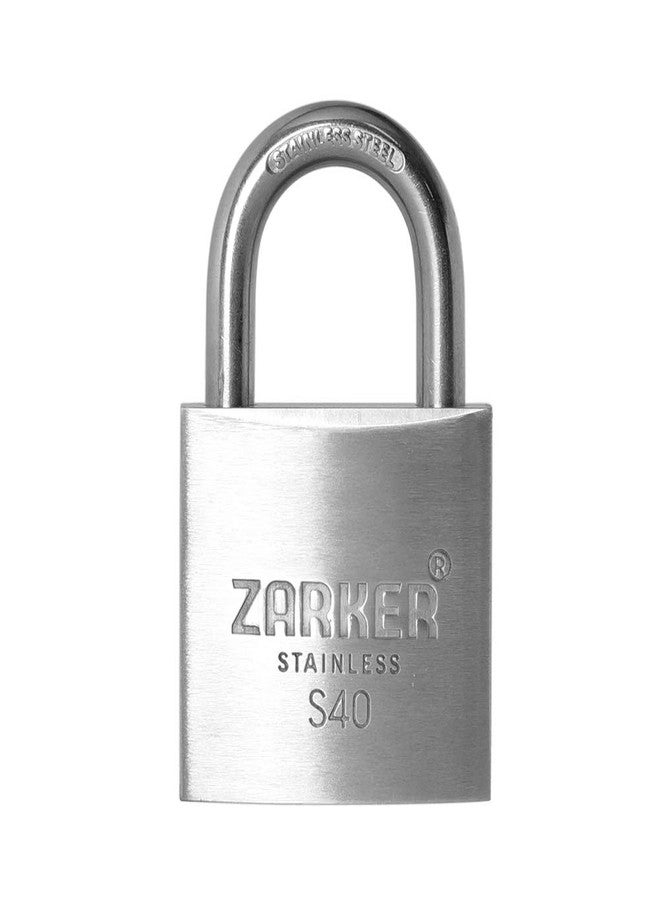 Zarker S40 keyed Padlock, Heavy Duty Stainless Steel Lock, Waterproof and Rustproof Storage, Warehouses, Garage, Outdoors, 1-Pack - Image 2