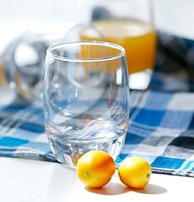 Shivaaro Water and Juice Glasses Set Transparent Medium Size Tumbler Oval Glasses for Drinking Juice Water Sharbat and Cocktails Water Glass Glass Water Glass 200 ML 6 - Image 4