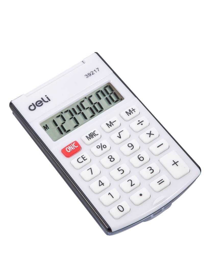 Deli آلة حاسبة محمولة Deli 39217 مكونة من 3 قطع و8 أرقام باللون الفضي - Image 2