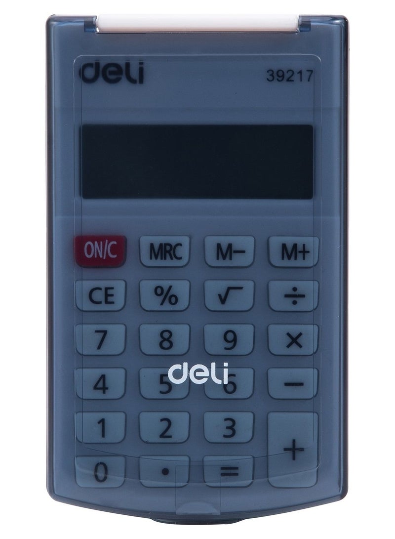 Deli آلة حاسبة محمولة Deli 39217 مكونة من 3 قطع و8 أرقام باللون الفضي - Image 3
