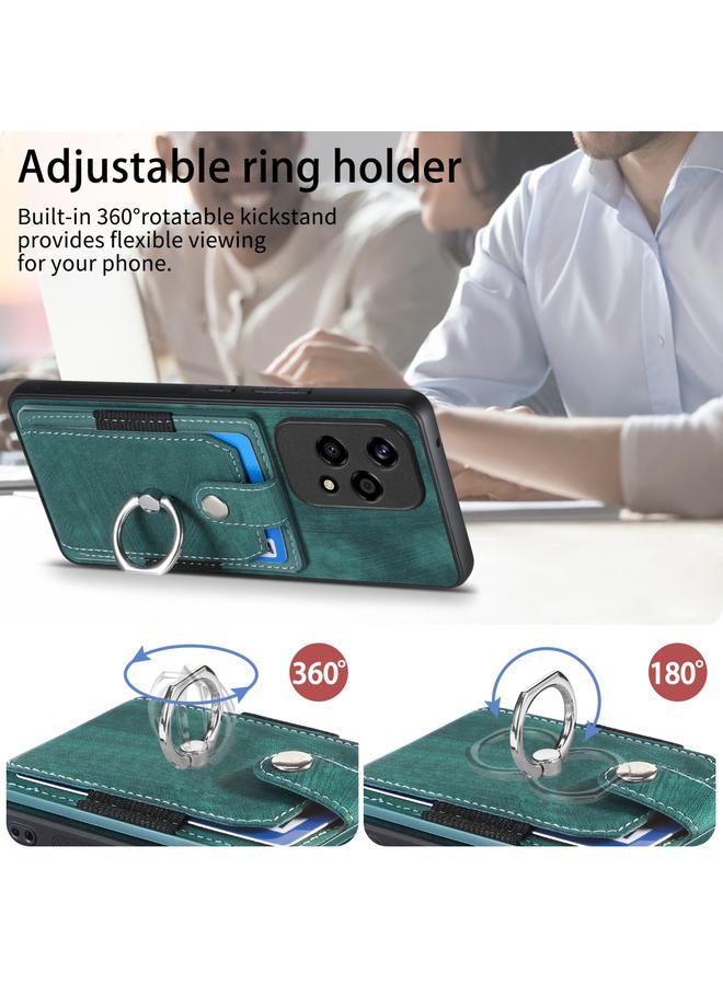 اس-توب جراب هاتف Honor 200 Lite Global Retro بملمس جلدي مع حلقة ومحفظة وبطاقة - Image 5